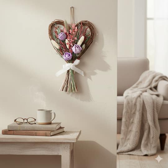 12" x 8" Dried Botanical Mix Heart Bundle by Ashland®
